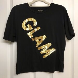 Juicy Couture Black Label Sequin 'GLAM' Pima Cotton T-Shirt